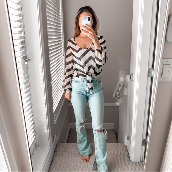 Chevron Pattern Blouse - Picture 2 of 6